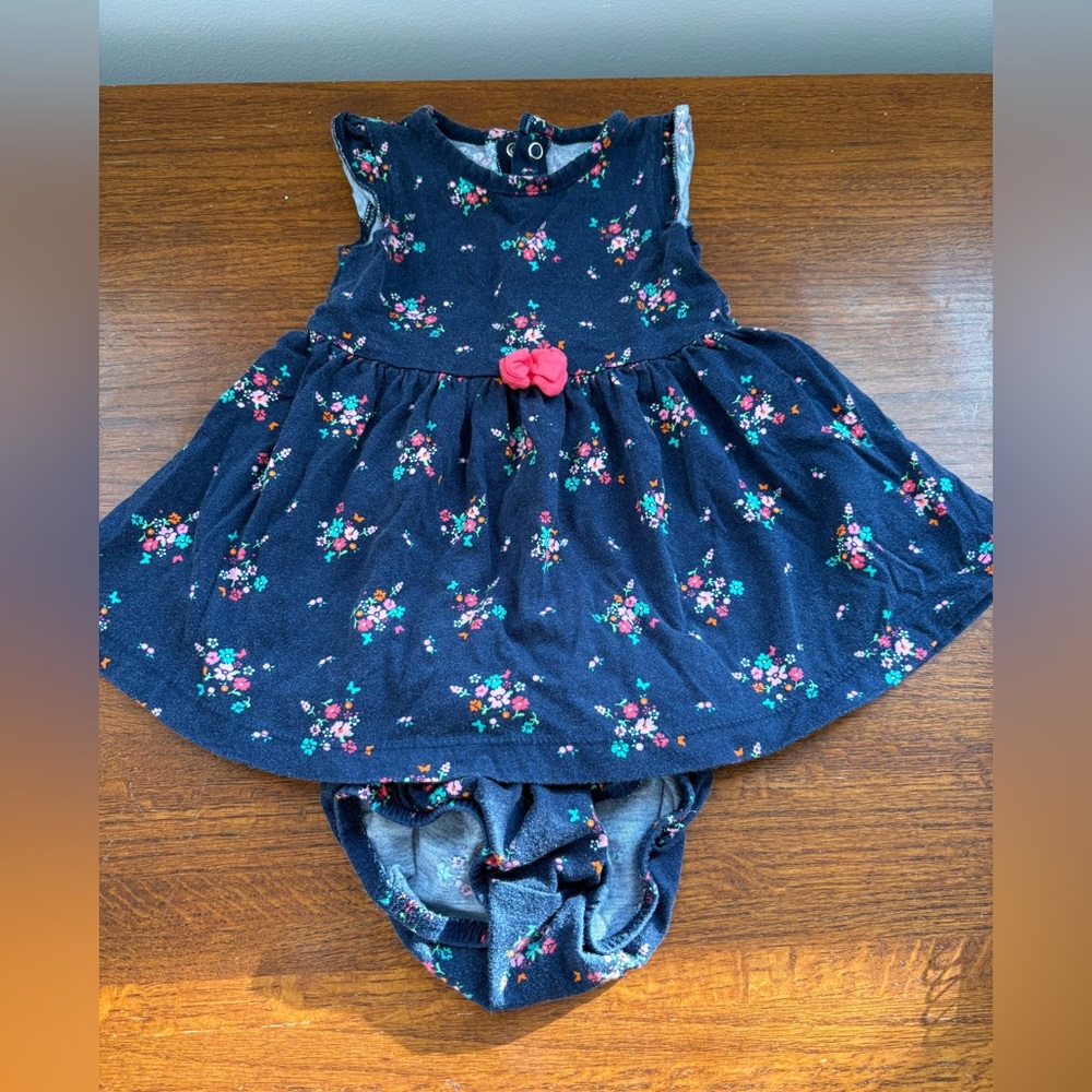 Carter's Navy Floral Dress with Bloomers